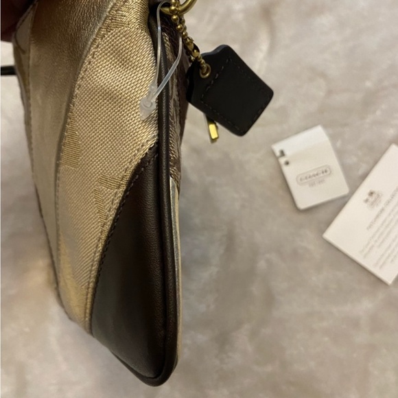 Coach Y2K Patchwork Multicolor Brown / Gold Patchwork Leather Wristlet